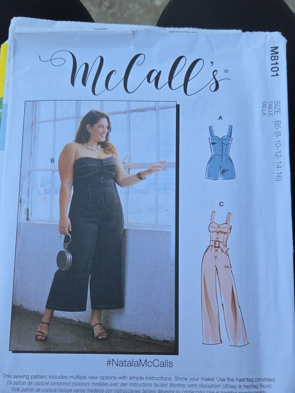 Women's Black Strapless Jumpsuit Sewing Pattern M8101 Sizes 8-16